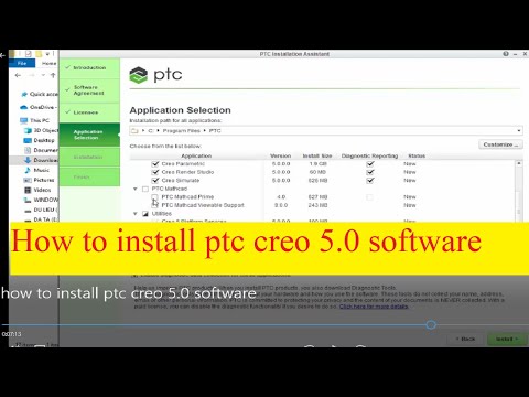 how to install ptc creo 5.0 software