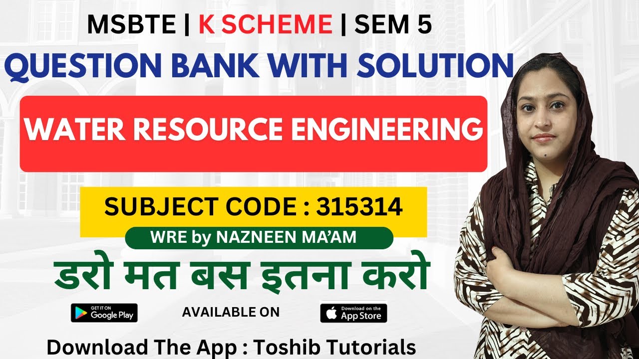 Water Resource Engineering Question Bank | WRE | MSBTE | Toshib Tutorials