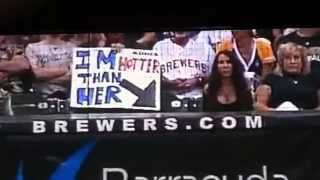 Front Row Amy sign - ROOT Sports - Pittsburgh Pirates @ Milwaukee Brewers Miller Park - 8/22/14