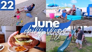 JUNE 22 VLOG | alice's first ice cream, beach day, playground, souvenir stores + more