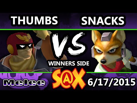 S@X 102 - ThumbsWayUp (Captain Falcon) Vs. Snacks (Fox) SSBM Tournament - Smash Melee