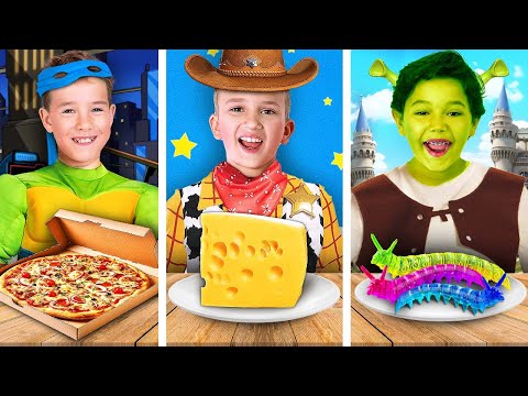 Eating food from CARTOONS and MOVES!!