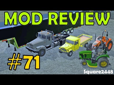 Farming Simulator 17 Mod Review #71 JD Tractor, Trucks & Enclosed Trailer