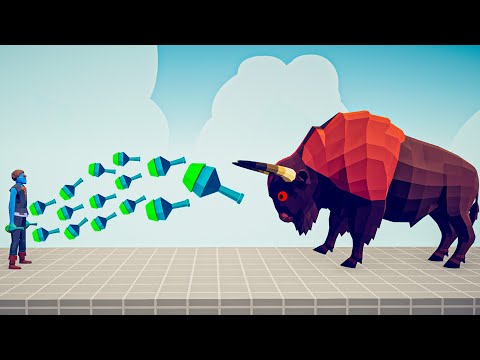 AGGRESSIVE BISON vs EVERY GOD - Totally Accurate Battle Simulator TABS