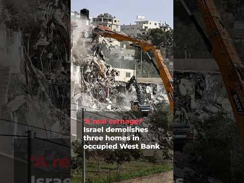 Israel demolishes three Palestinian homes in occupied West Bank | AJ #shorts