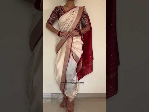 Dhoti Saree Draping #shorts #dhotistyle #saree #sareelove @GroomingwithUtkarsha