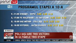 LIGA 1: Cotele la titlu si programul complet al rundei cu numarul 10