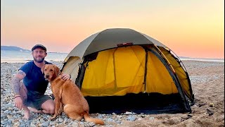 Beach Camping in the UK - Coastal Bushcraft and Campfire Cooking