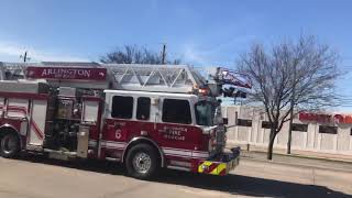 Arlington Fire Rescue Quint and Rescue 6 responding (Q,EQ, and Airhorn)
