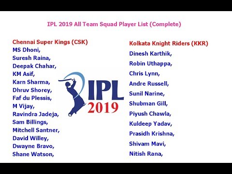 IPL 2019 All Team Squad Player List (Final Confirmed)