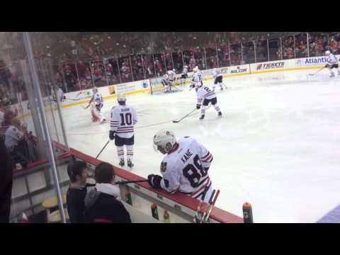 Blackhawks Warmups with the Sharpie Glance