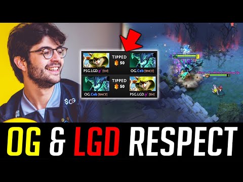 OG.Ceb &  PSG.LGD.y' starts the game with a RESPECT TIP - NEW IMBA OFFLANE DOTA 2