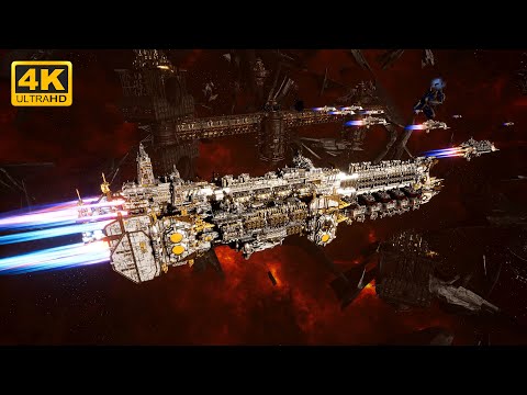 Imperial Navy vs Craftworld Aeldari - Skalgrim Mod - 4K Quality - Battlefleet Gothic Armada 2
