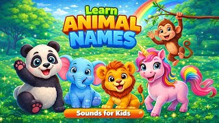 Learn Animal Names & Sounds for Kids 🐶 Educational Fun | Animals for Children