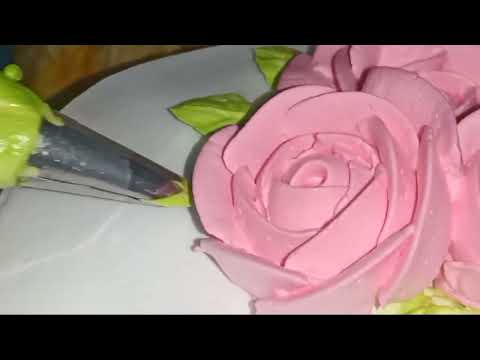 Yummy Birthday Cake With Big Rose