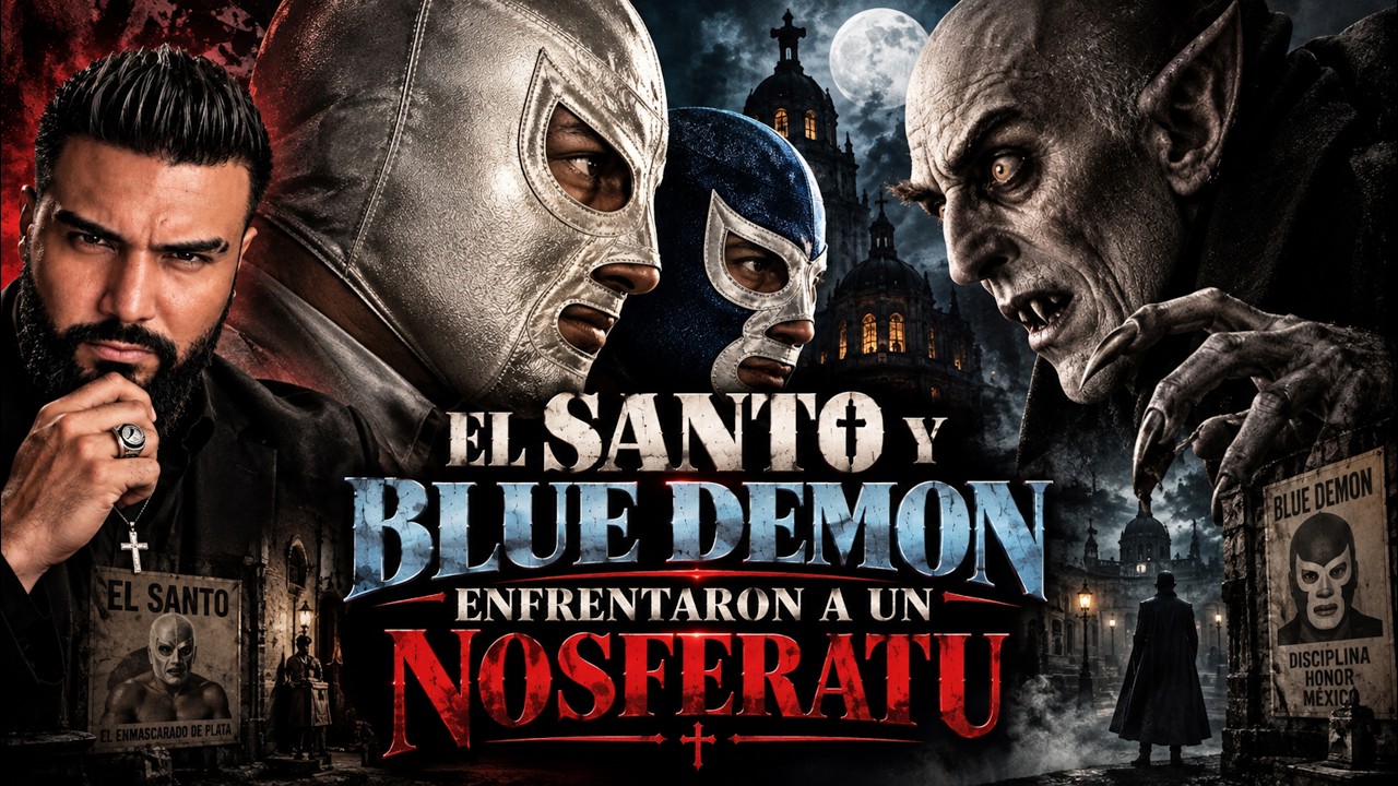 EL SANTO y BLUE DEMON contra NOSFERATU. El Vampiro Antiguo que trajo la Inundación.