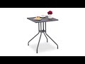 Table de jardin grise aspect rotin Gris - Métal - Matière plastique - 61 x 75 x 61 cm