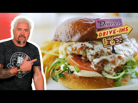 Guy Fieri Eats INSANE Double-Fried Chicken Sandwich 🤤 | Diners, Drive-Ins and Dives | Food Network