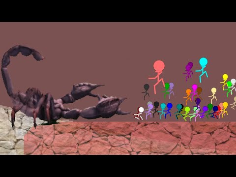 WHAT IF THE SCORPION SEES Stickman? Algodoo sTICKMAN - Survival in Algodoo (marble race)