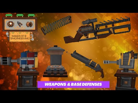 Minecraft Mod Spotlight ~ Immersive Engineering  ~Revolver, Railgun, Chem. Thrower, Turrets & More