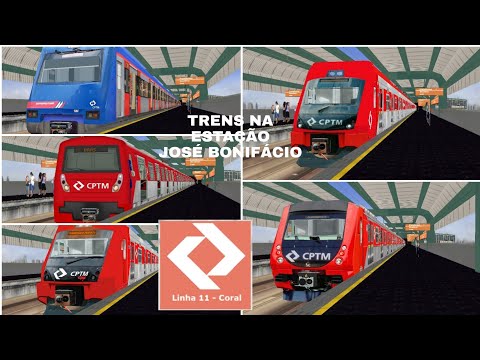 Movimenta&ccedil;&atilde;o de trens na esta&ccedil;&atilde;o JOS&Eacute; BONIF&Aacute;CIO Linha 11 Coral CPTM [HMMSIM 2 CPTM]