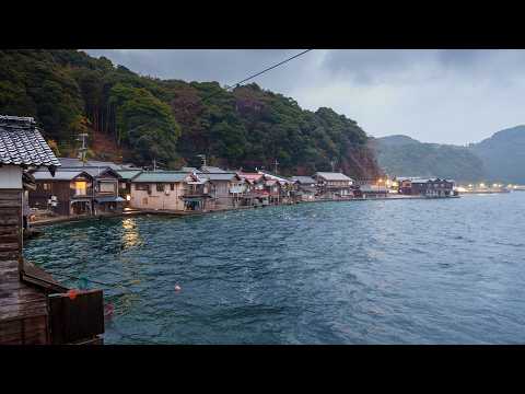 Walking in the Rain through Boathouse Village | Ine, Japan 4K