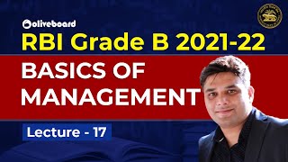 RBI Grade B 2021-22 | Basics of Management | Lecture-17 | Rohan Sir