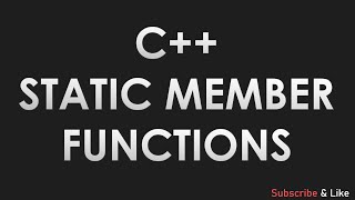 Download the video "C++ static member functions"