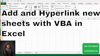 How to Add and Hyperlink new sheets with VBA in Excel