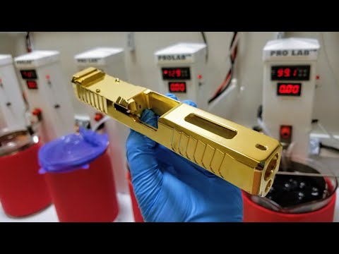 Glock 19 Pistol DIPPED IN 24K GOLD - Gold Plating Gun Slides