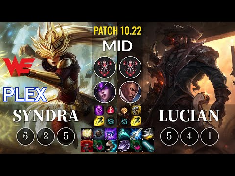 WE Plex Syndra vs Lucian Mid - KR Patch 10.22