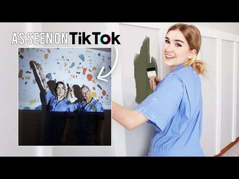 Taking This Room From DRAB to FAB on a BUDGET !! *painting wallpaper with a projector?*