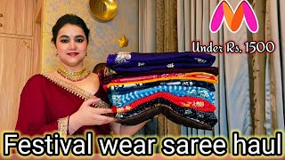 Myntra Daily & Festive wear saree haul under Rs 1500 @PoojaRikichoyal