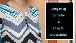 Very Easy Round Neck With 3 Buttons/Cutting and St