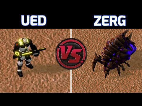 Insane Zerg AI vs UED at its Most Cheesy - a Custom Race Battle of Titans