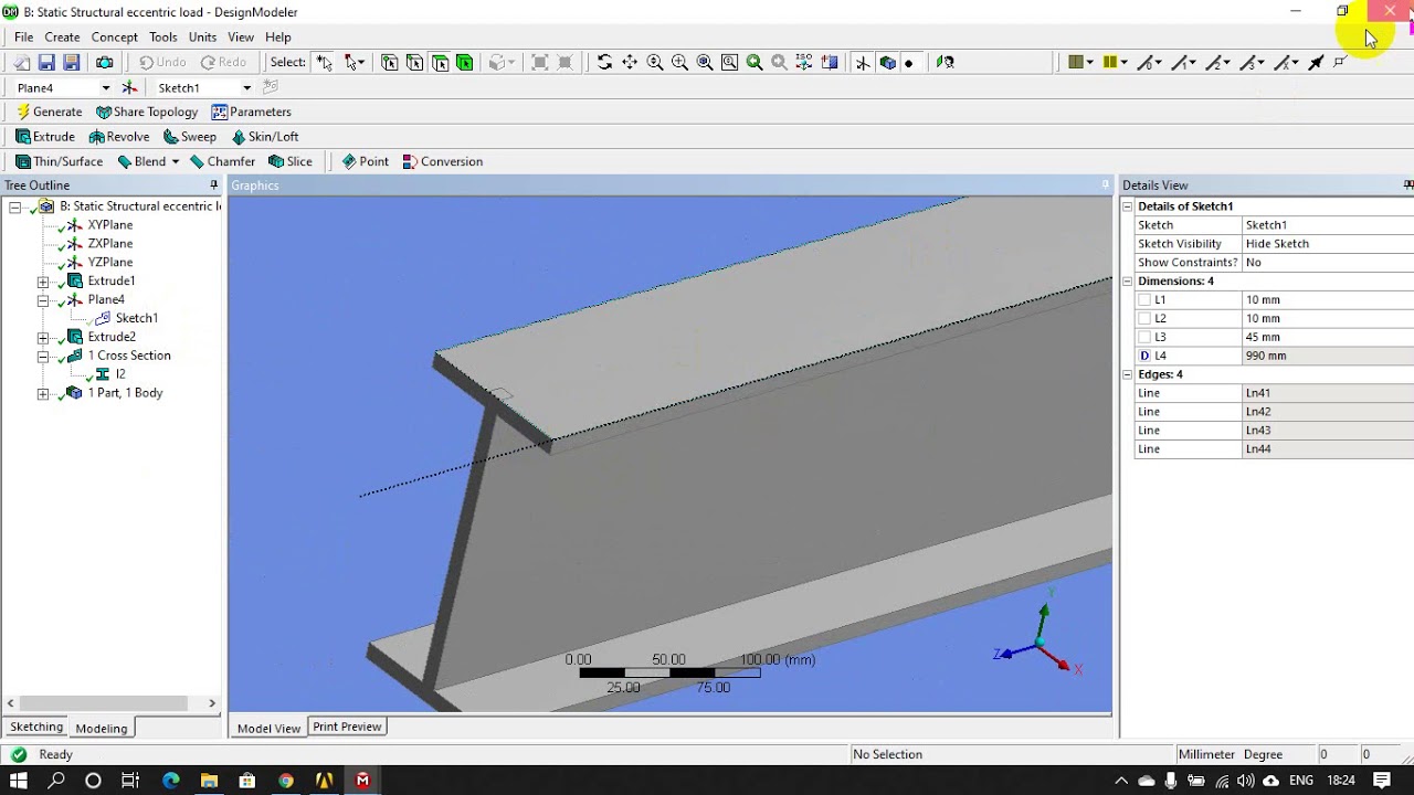Lesson 9   Static Structural Analysis Eccentric Beam in Ansys Workbench