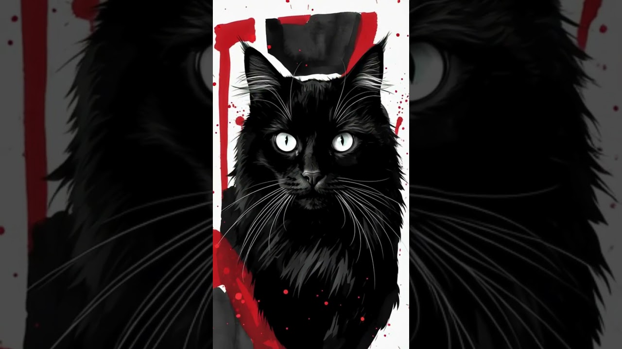 Black Cat Digital Art – Mysterious Look