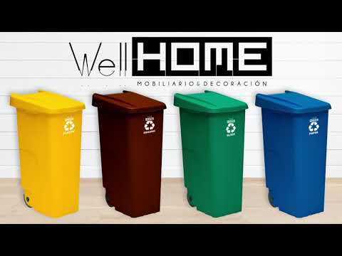 Conteneur de recyclage 110 litres fermé avec couvercle, coloris au choix - Image 6