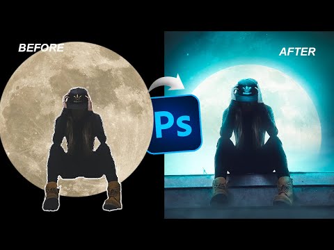 Making a Fantasy Glowing Night Moon in Photoshop!