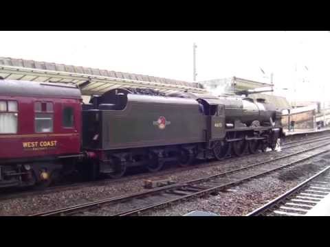 LMS Royal Scot 46115 'Scots Guardsman' at Carlisle Railway Station Video