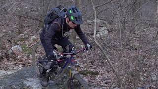 Beginning of Rock Trail if riding it in the downhill direction. Rock Trail makes a hard left after this section.