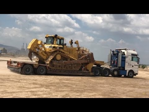 Transporting The Caterpillar D8R And Caterpillar 365C - Fasoulas Heavy TransportsCat