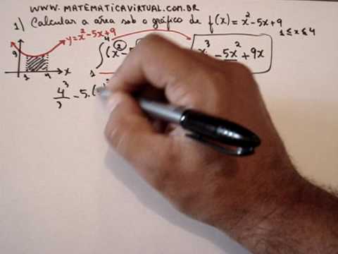 integral definida, cálculo de área e gráfico 