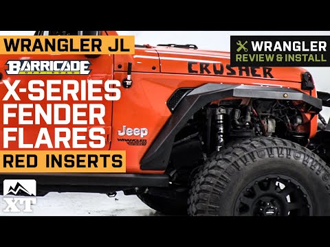 Jeep Wrangler JL Barricade X-Series Fender Flares with LEDs; Red Inserts Review & Install