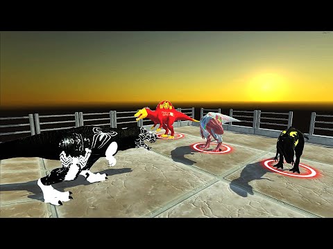 Black Spiderman Trex Vs All DeathRUN ♦ Animal Revolt Battle Simulator ♦