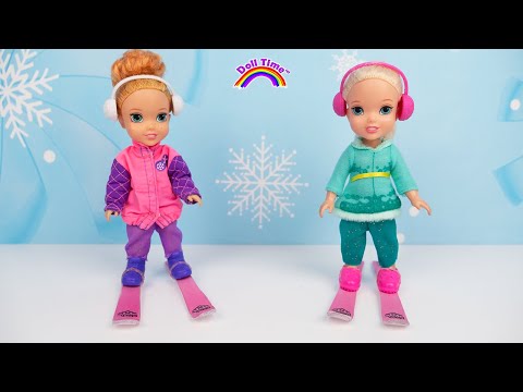 Skiing! Elsie and Annie first Ski Trip - Annie learns to be brave!