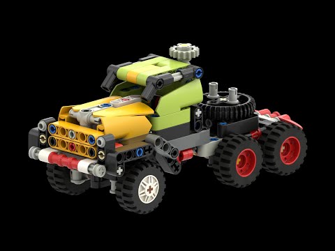 42101+42102 Soviet BIG RIG truck - Lego Technic Combo (Buggy + Claas Xerion Mini) alternate model