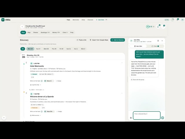 Ollin AI Travel Planner demo video thumbnail