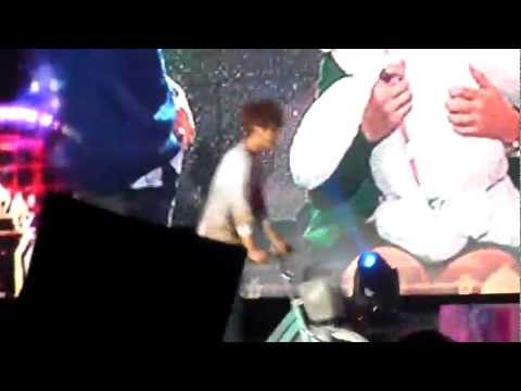 120303 Beast Singapore Beautiful Show - Kid Hyunseung Cycling on Stage during YOU