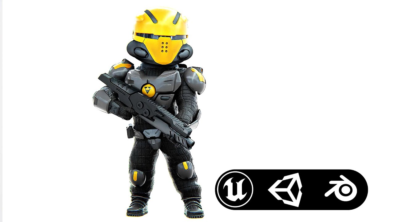 Cyber Soldier Xc-300 Auto-Rig Pro Rigged For Mixamo Unreal Engine Unity 3D Model